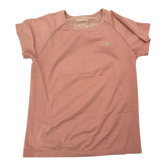 Diadora Medium Pink Athletic Tee Back to School Workout Shirt - Picture 1 of 5